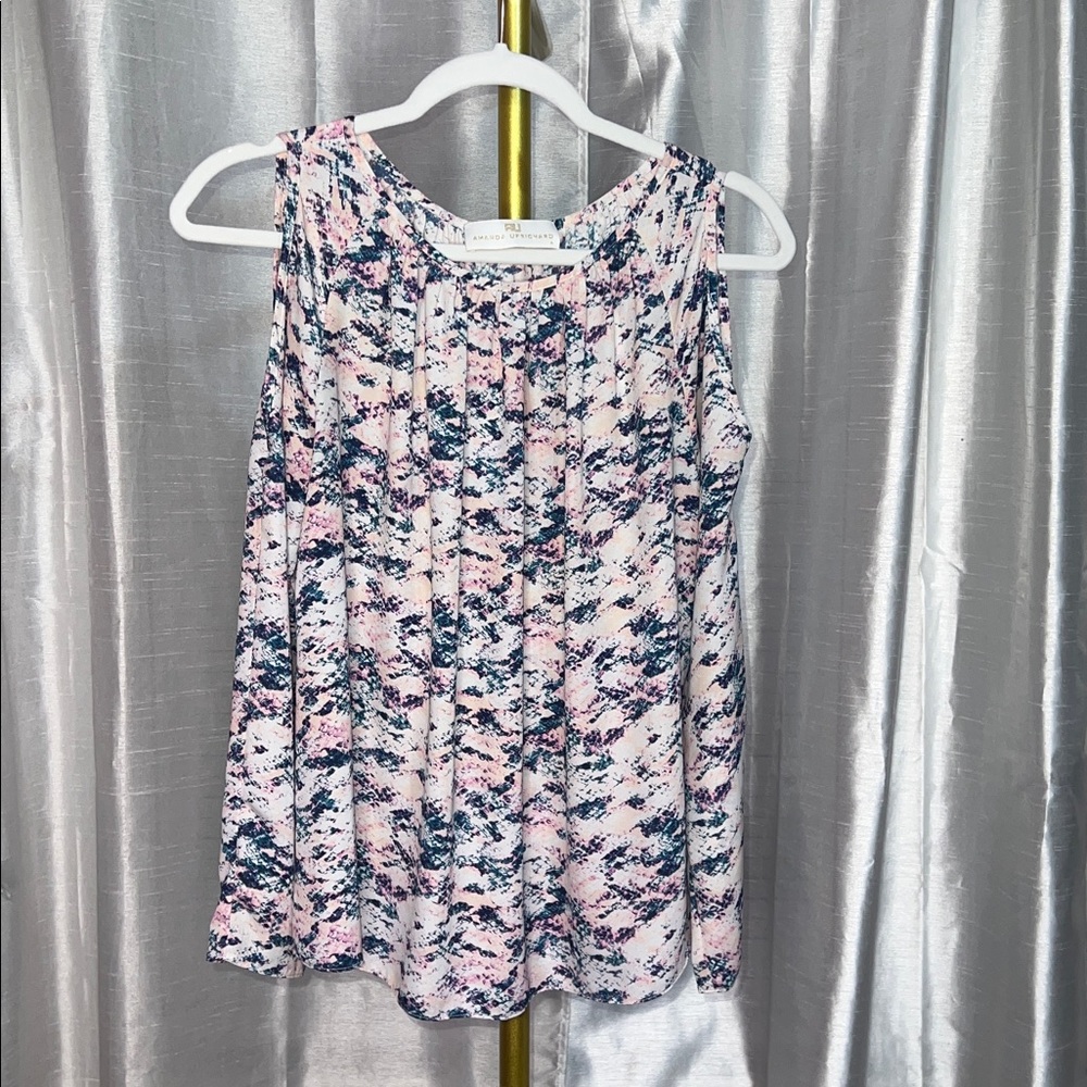 Amanda Uprichard Flowy Lightweight Cold Shoulder Blouse